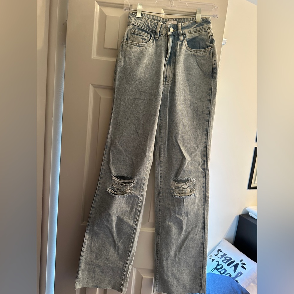 Weworewhat high rise dad jeans in indigo